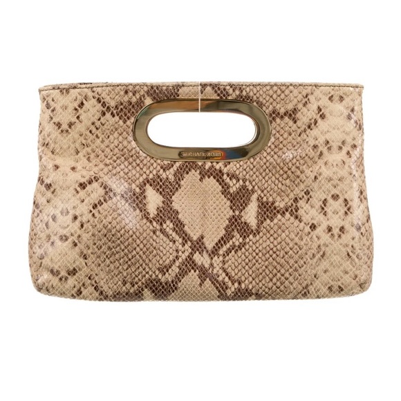 Michael Kors BERKLEY SNAKESKIN CLUTCH - EUC - Picture 2 of 8